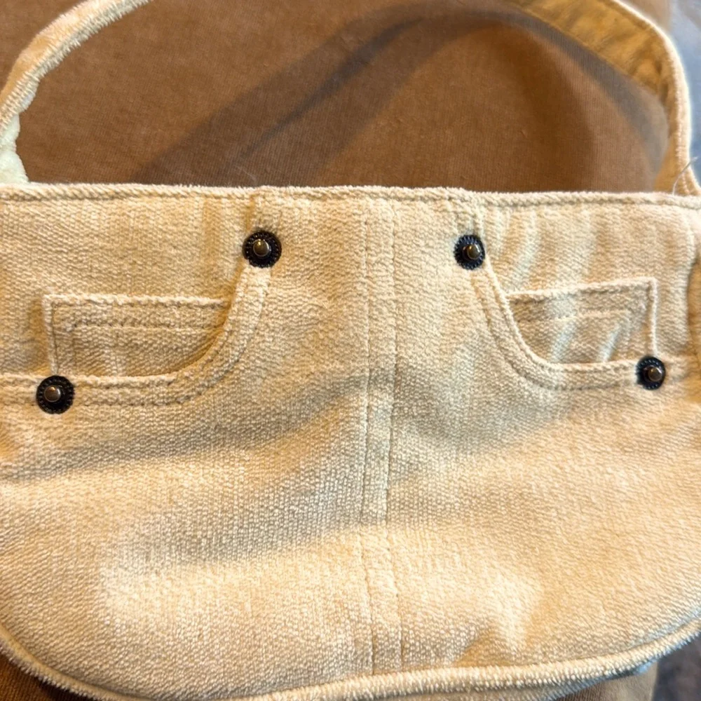 Soft Cream Jean Pattern Girl's Purse - Good Condition